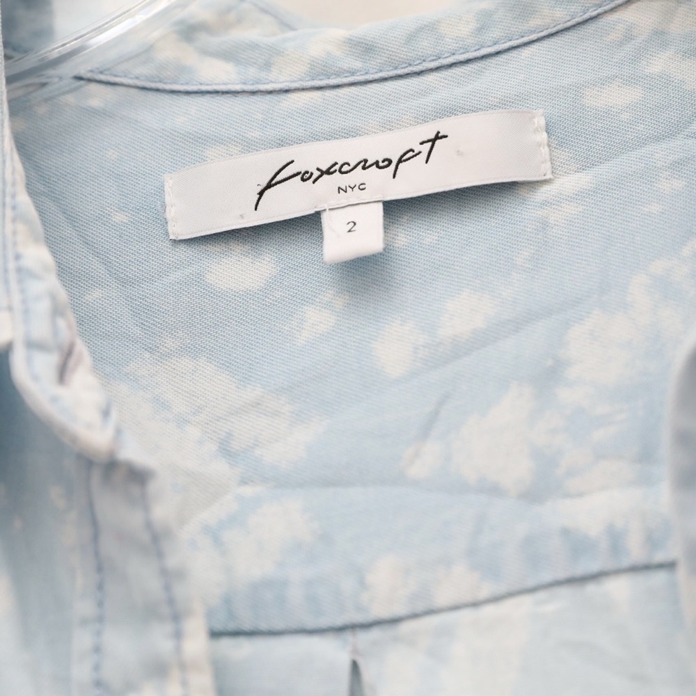 Foxcroft printed utility shirt chambray jean denim stampede cowgirl bohemian 2 - Picture 3 of 8